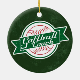 Softball Coach Holiday Decoration Keramisch Ornament