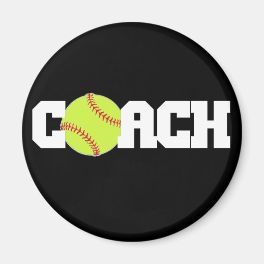 Softball Coach Magneet (Voorkant)