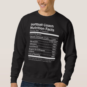 Softball Coach Nutrition Facts Funny Trui