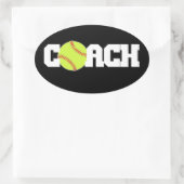 Softball Coach Ovale Sticker (Tas)