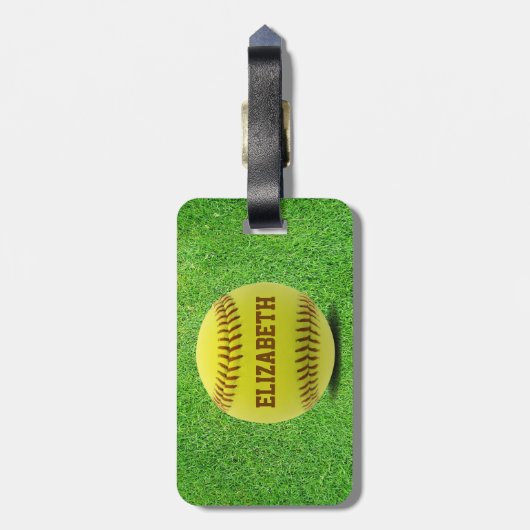 Softball Custom Ball-Bagagelabel Bagagelabel (Achterkant verticaal)