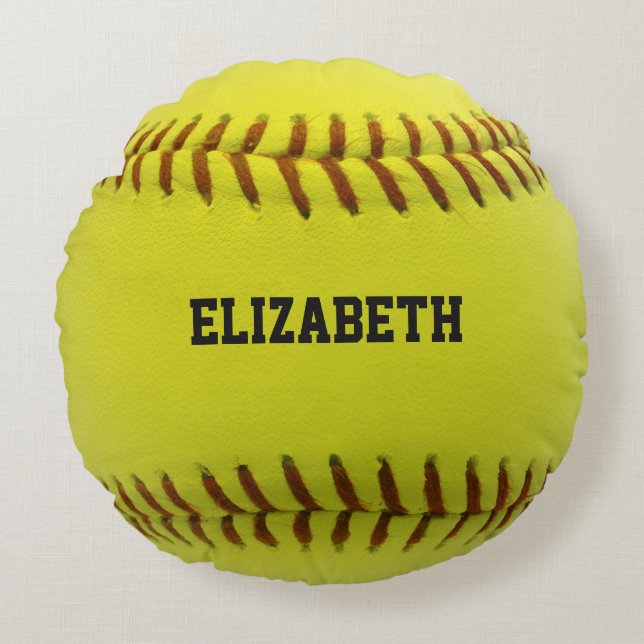 Softball Custom Ball Pillow Rond Kussen (Voorkant)