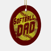 Softball Dad Fastpitch Vaderdag Funny Keramisch Ornament (Rechts)