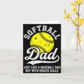 Softball Dad Like Baseball But With Bigger Funny Kaart (Gele Bloem)