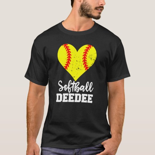 Softball Deedee Softball Heart Grandma Dee Dee T-shirt (Voorkant)