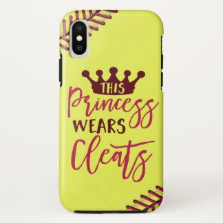 Softball Deze prinses draagt een Cleats Quote iPhone X Hoesje