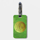 Softball Dirty Name Team Number Ball Bagagelabel (Achterkant verticaal)