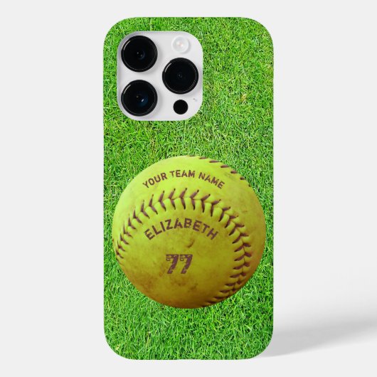 Softball Dirty Name Team Number Ball Case-Mate iPhone Case (Achterkant)
