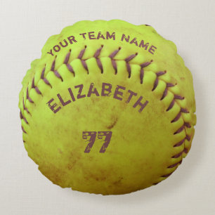 Softball Dirty Name Team Number Ball Pillow Rond Kussen