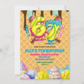Softball Drip 67 boy Birthday Party Invitation (Devant)