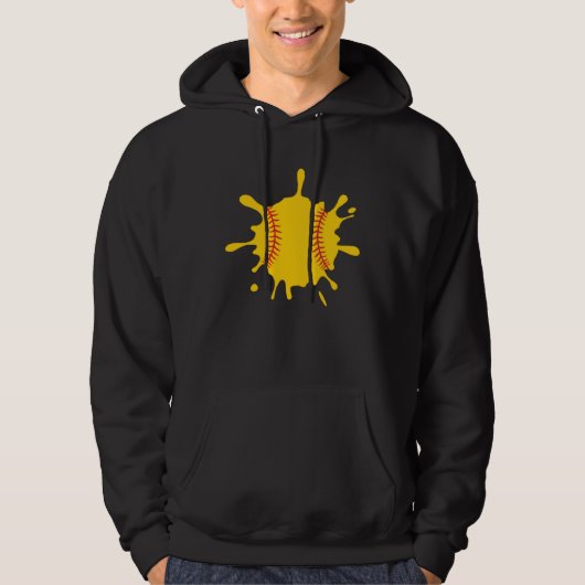Softball Dripping Baseball Hoodie (Voorkant)