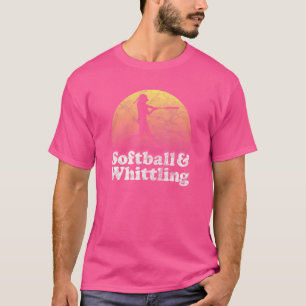 Softball en whittling vrouwen of meisjes t-shirt