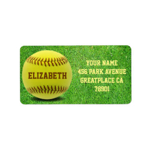 Softball Etiket voor aangepast balkadres