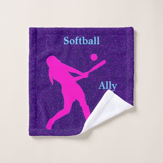 Softball fille violet SparkleTowel (Gant de toilette)