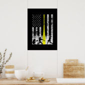 Softball Flag With Softball Players Poster (Keuken)