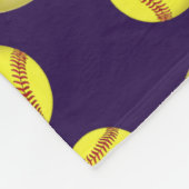 Softball Fleece Throw Blankets, Uw KLEUREN, TEKST (Hoek)