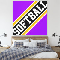 SOFTBALL Fun Heldere Paarse Zwarte Racing Stripes