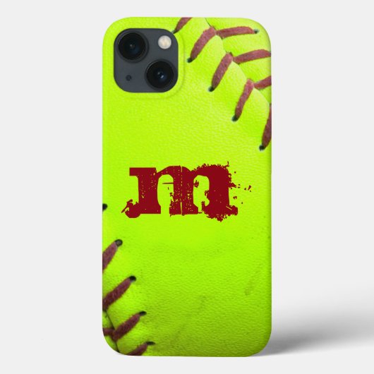 Softball Geel Snelle Monogram IPAD MINI Case (Achterkant)