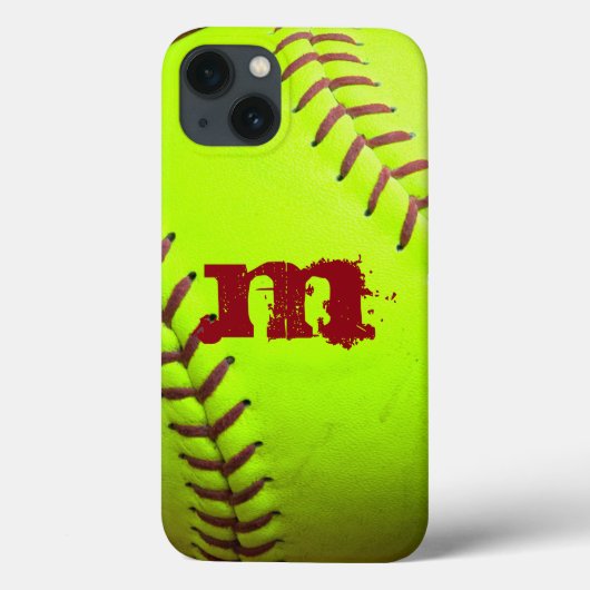 Softball Geel Snelle Pitc Monogram SAMSUNG S4 Hoes (Achterkant)
