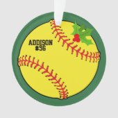 Softball Gepersonaliseerde Foto Kerstmis Ornament (voorkant)