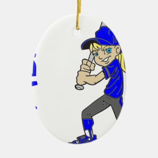 SOFTBALL GIRL BAT KERAMISCH ORNAMENT