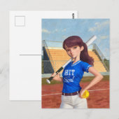 Softball Girl Briefkaart (Voorkant / Achterkant)