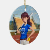 Softball Girl Keramisch Ornament (Rechts)