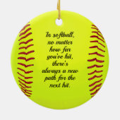 Softball Girl Keramisch Ornament (Achterkant)