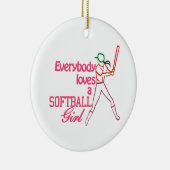 Softball Girl Keramisch Ornament (Rechts)