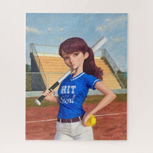 Softball Girl Legpuzzel (Verticaal)