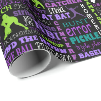 Softball Girls Black 1 Cadeaupapier