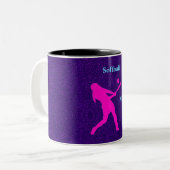 Softball Girls Purple Sparkle Mug (Devant gauche)