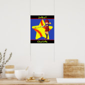 Softball Girls Star Batter Swing Persoonlijk Poster (Keuken)