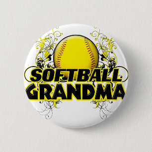 Softball Grandma (cross).png Ronde Button 5,7 Cm