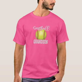 Softball Grandson  Softball Family Matting T-shirt