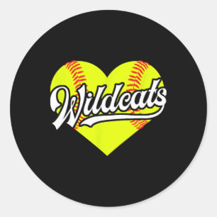Softball Hart Wildcats Team T-ball Ronde Sticker