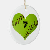 Softball-hartversiering Keramisch Ornament (Rechts)