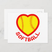 Softball Heart Briefkaart (Voorkant / Achterkant)