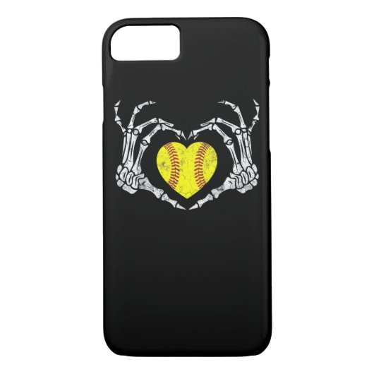 Softball Heart Skeleton Hand Halloween Kostuum Fun Case-Mate iPhone Case (Achterkant)