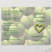 Softball Heart Wedding Theme Weddenschap Program (Voorkant)