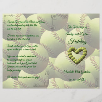 Softball Heart Wedding Theme Weddenschap Program
