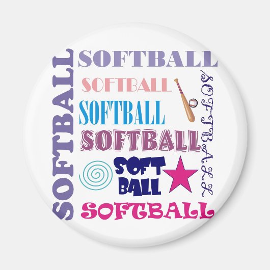 Softball herhaling magneet (Voorkant)