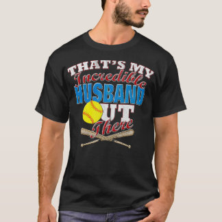 Softball Husband Funny Gift voor vrouw T-shirt