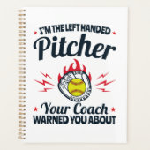 Softball Ik ben de linkse pitcher Funny Planner (Voorkant)