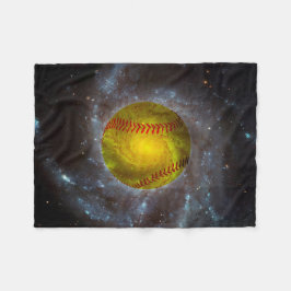 Softball in Space Unieke Softball Fleece Blanket