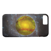 Softball in Space Unieke Softball iPhone 7-Hoesje Case-Mate iPhone Case (Achterkant (Horizontaal))