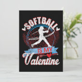 Softball is mijn Valentijn grappige Valentijnse  n Save The Date (Staand voorkant)