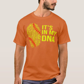 Softball It s In My Dna Fingerprint Girl Sports gi T-shirt