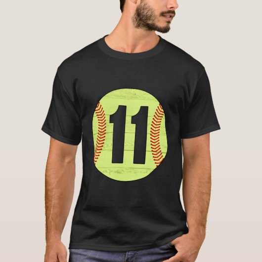 Softball Jersey Nummer 11 T-shirt (Voorkant)
