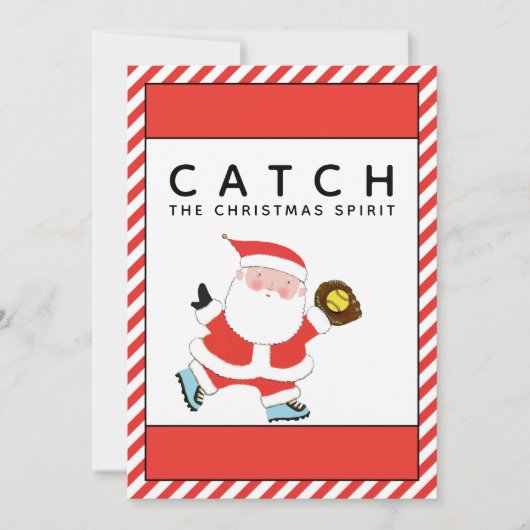 Softball kerst feestdagenkaart (Voorkant)